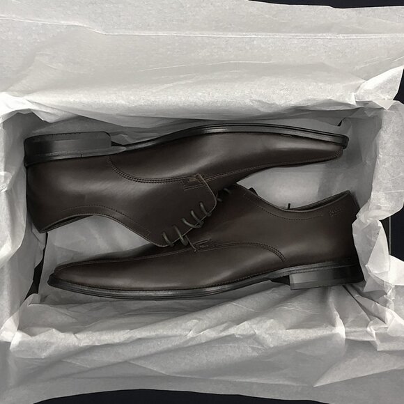 NEW IN BOX Boss Hugo Boss Signature Dress Shoes! Brown  Square Toe  Fine Leather main image 4